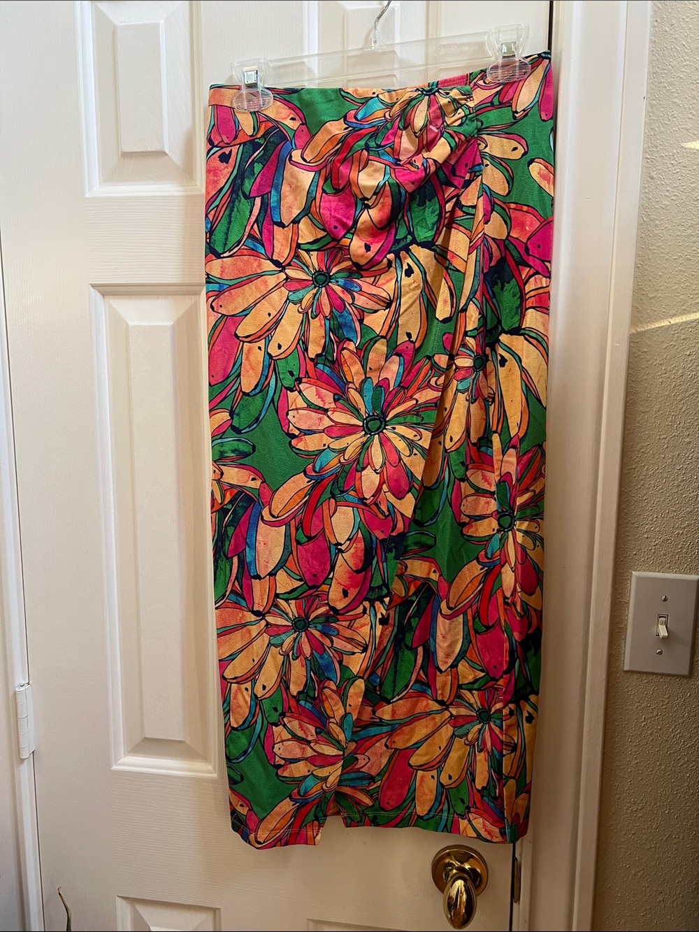 Farm Rio - getaway fruit print faux wrap midi skirt small - Picture 2 of 9